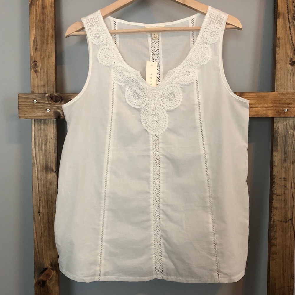 ADIVA | White Crochet Lace Sleeveless Top